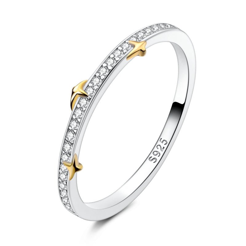 Dainty Star Accent Pavé Band Ring