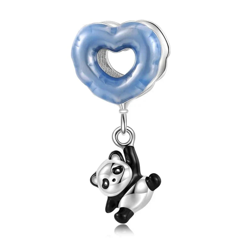 Dangling Panda Heart Charm Trio