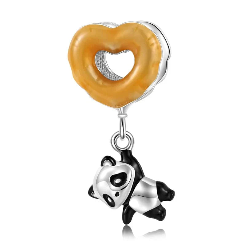 Dangling Panda Heart Charm Trio