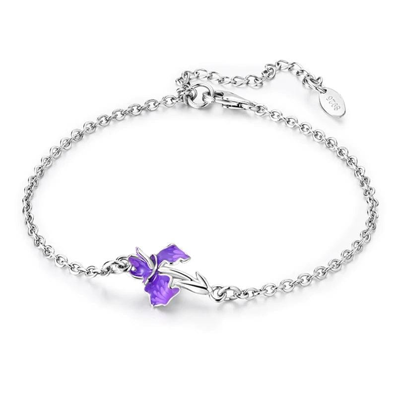 Elegant Purple Orchid Bracelet