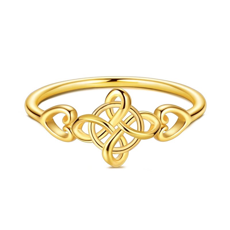 Golden Celtic Heart Knot Ring