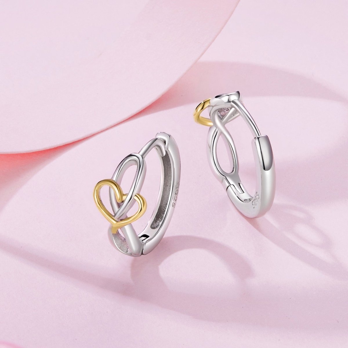 Interlocking Heart Duo Hoop Earrings
