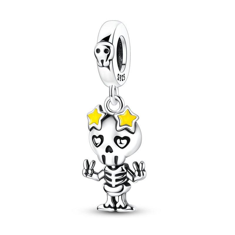 Skeleton Peace Sign Dangle Charm