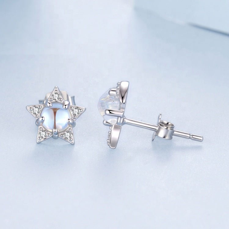 Starlit Moonbeam Opal Stud Earrings