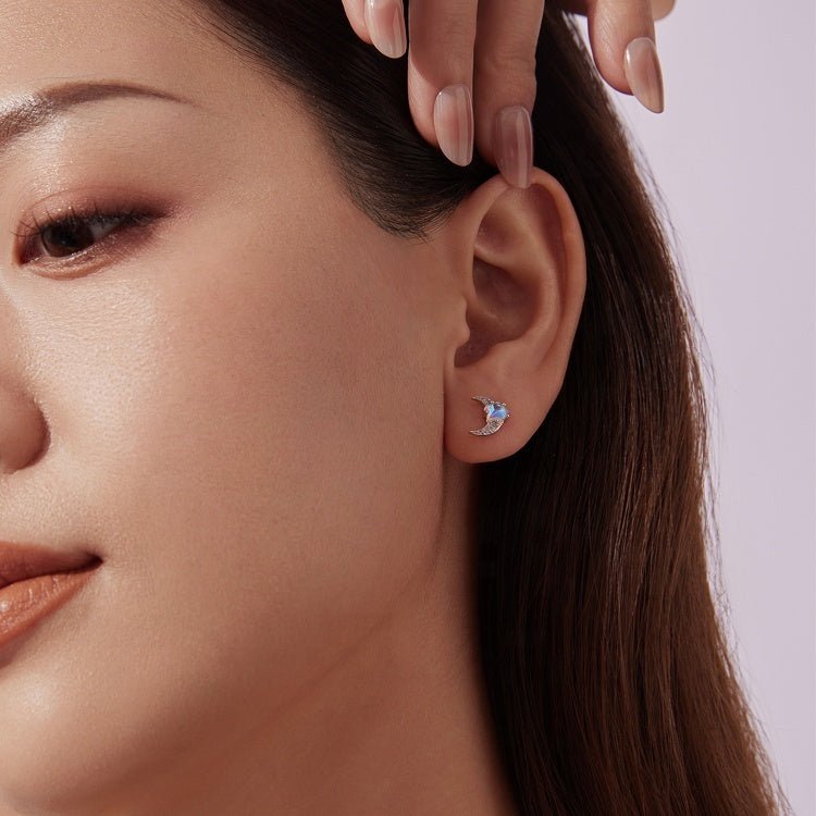 Starlit Moonbeam Opal Stud Earrings