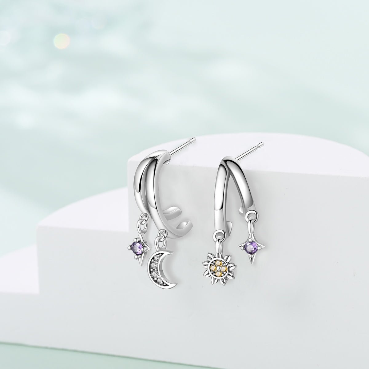 Sun & Moon Hoop Earrings