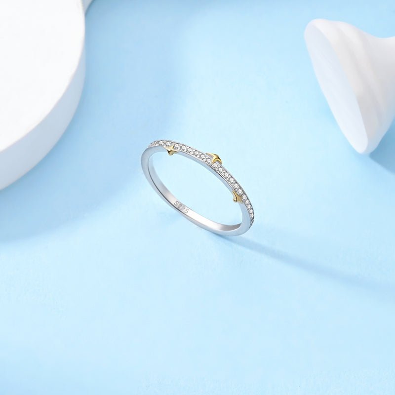 Dainty Star Accent Pavé Band Ring