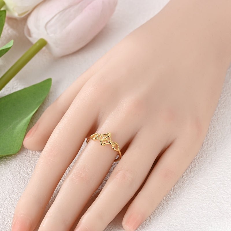 Golden Celtic Heart Knot Ring