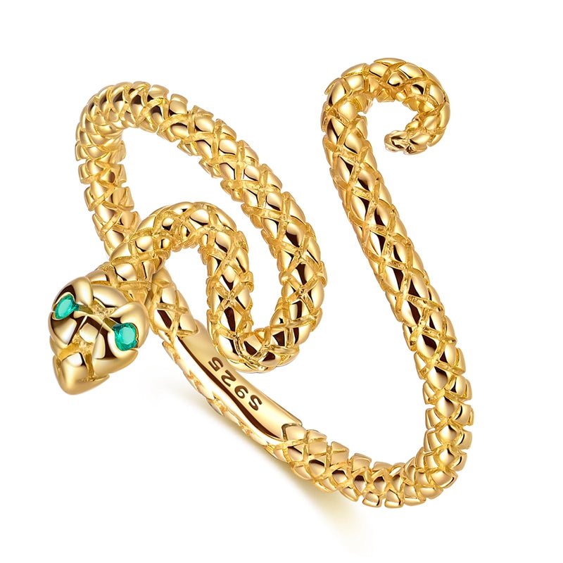 Golden Serpent Wrap Ring