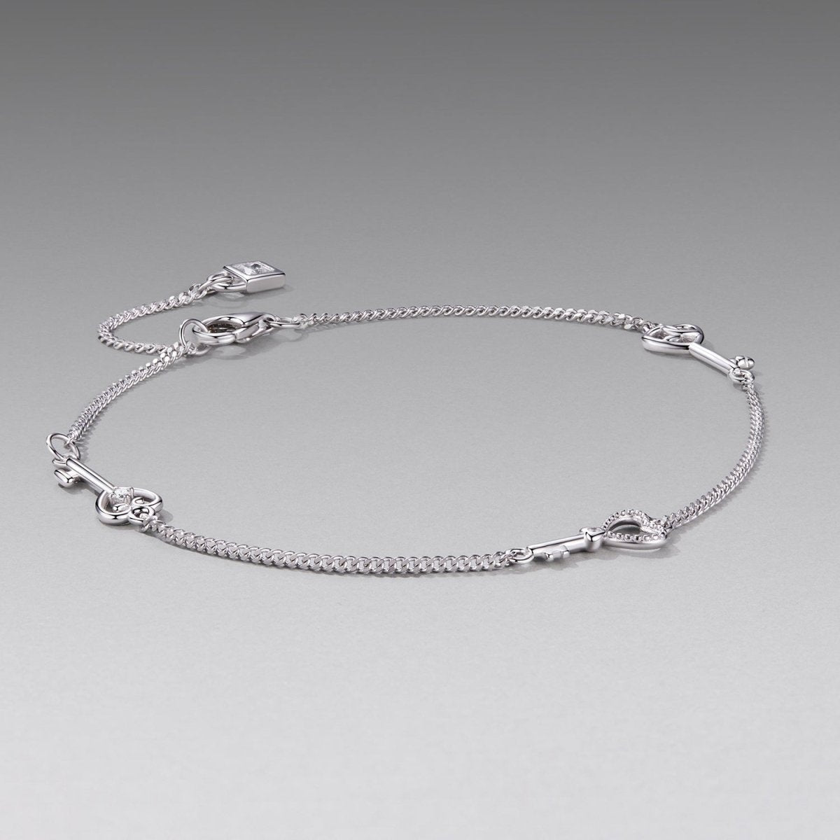 Heart Key Link Bracelet