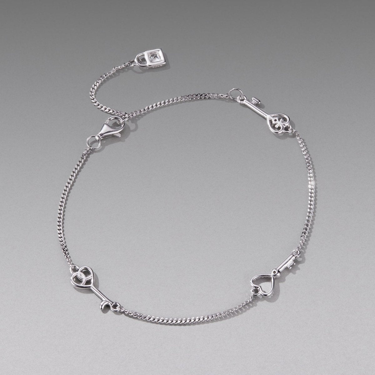 Heart Key Link Bracelet