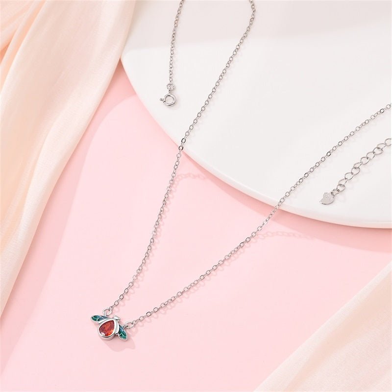 Red & Blue Enamel Bee Necklace