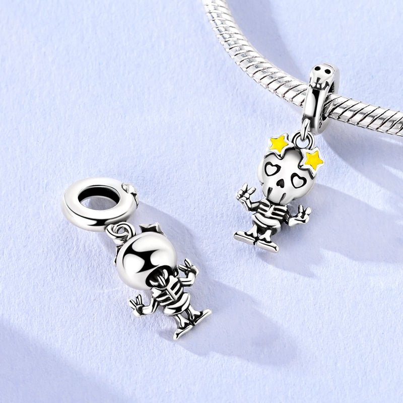 Skeleton Peace Sign Dangle Charm