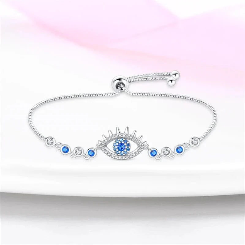 Sparkling Blue Evil Eye Bracelet