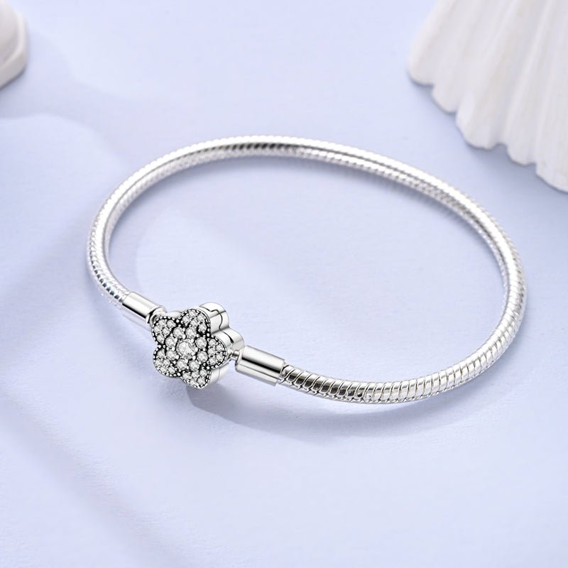 Sparkling Floral Charm Bracelet