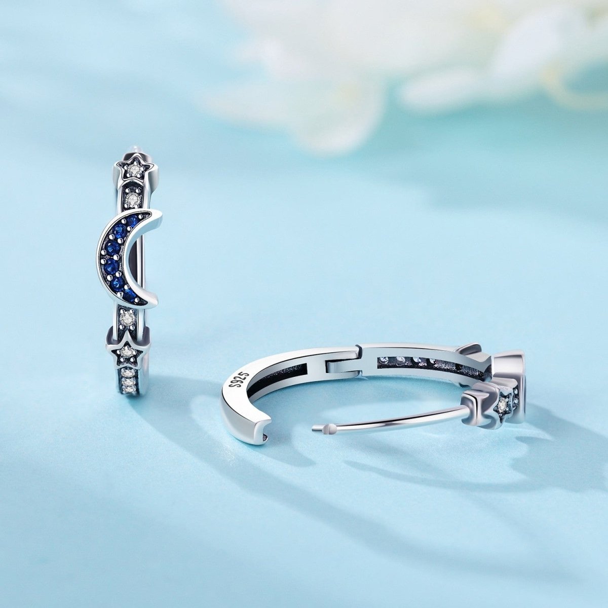 Star & Moon Hoop Earrings