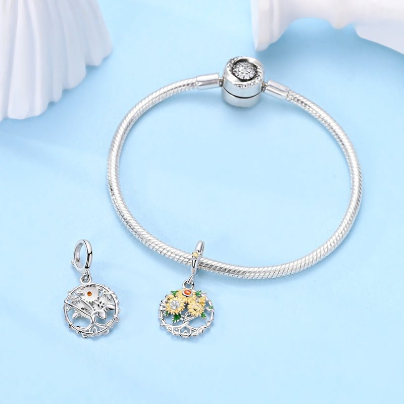 Sunflower Garden Wreath Dangle Charm