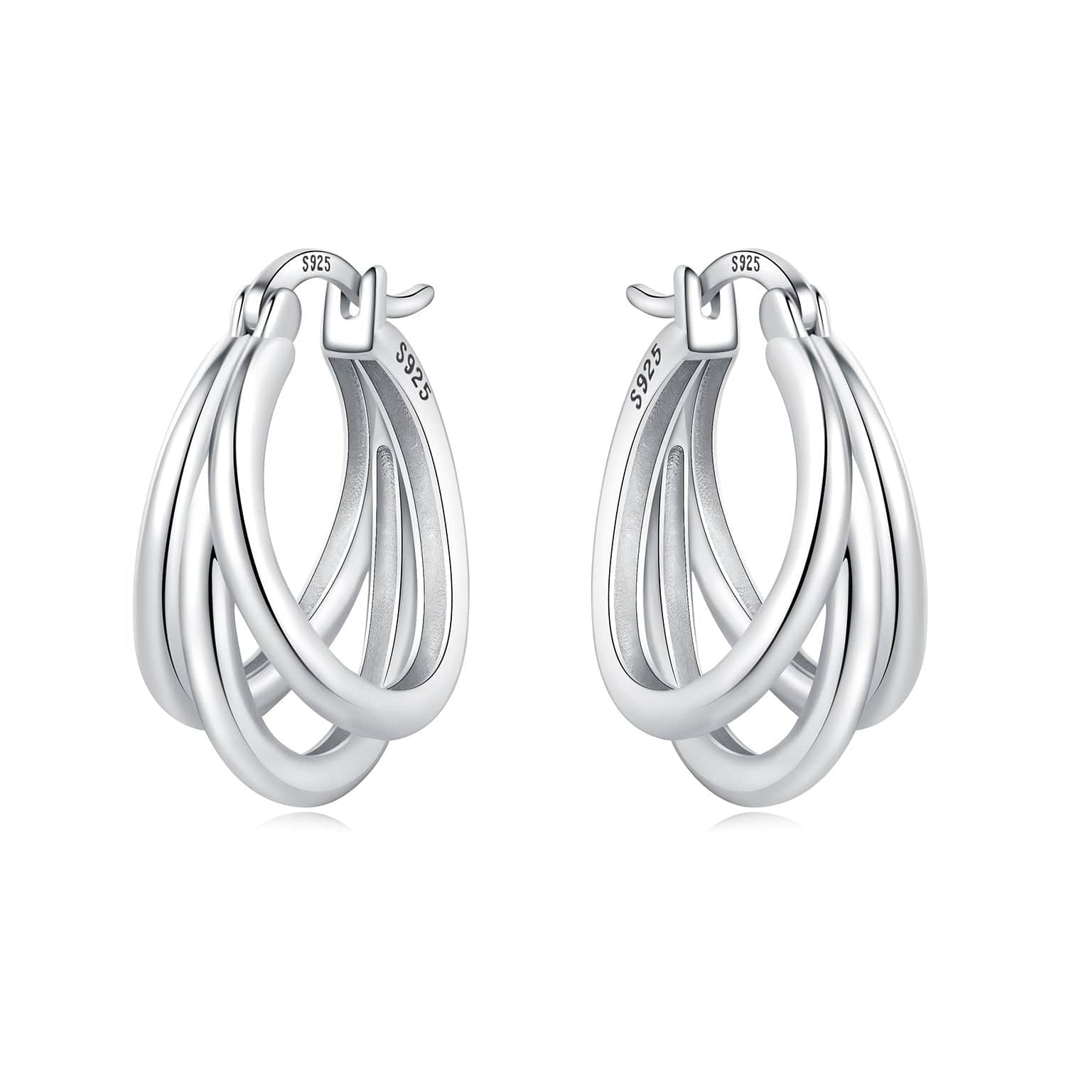 Triple Loop Classic Hoop Earrings