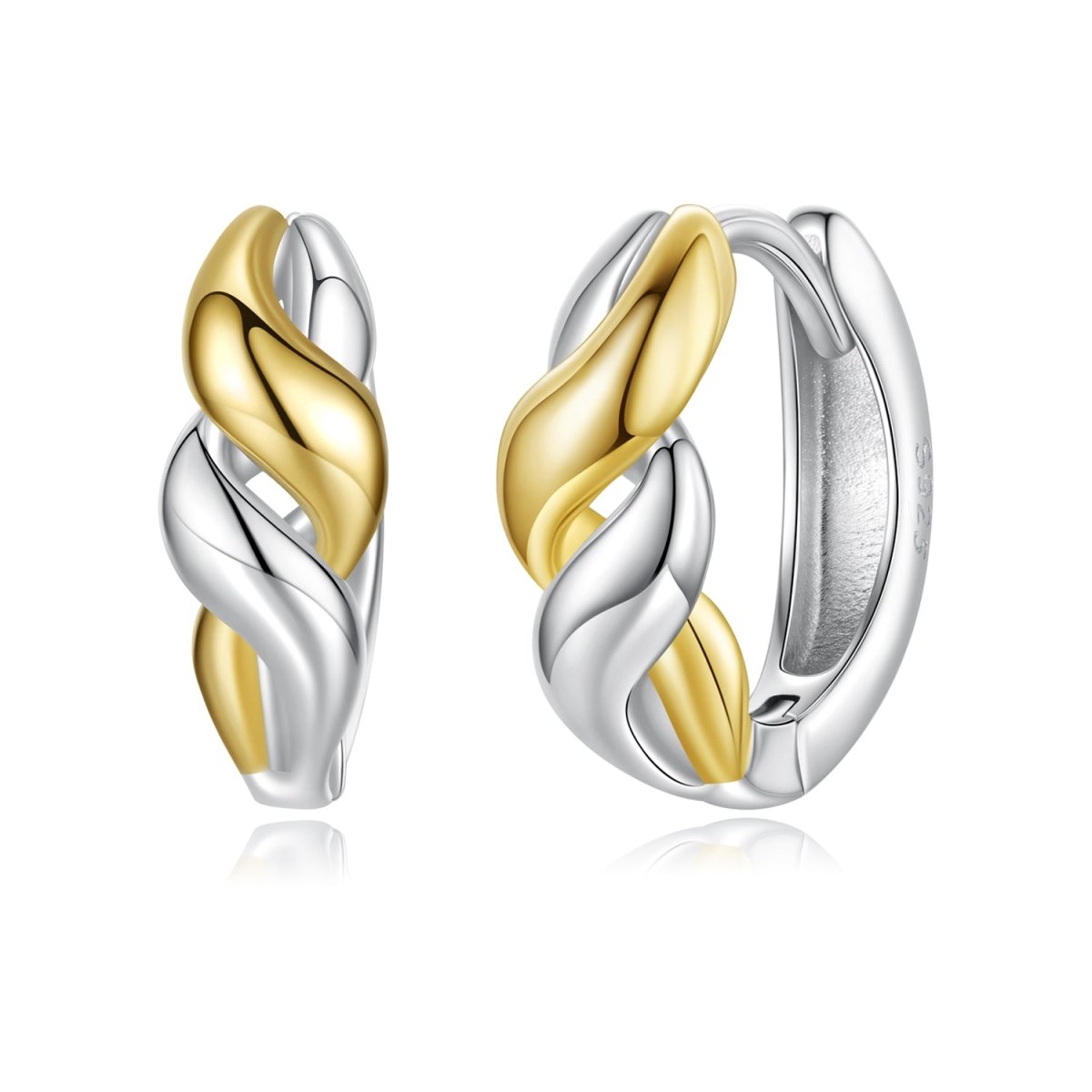 Twisted Dual-Tone Glow Hoop Earrings