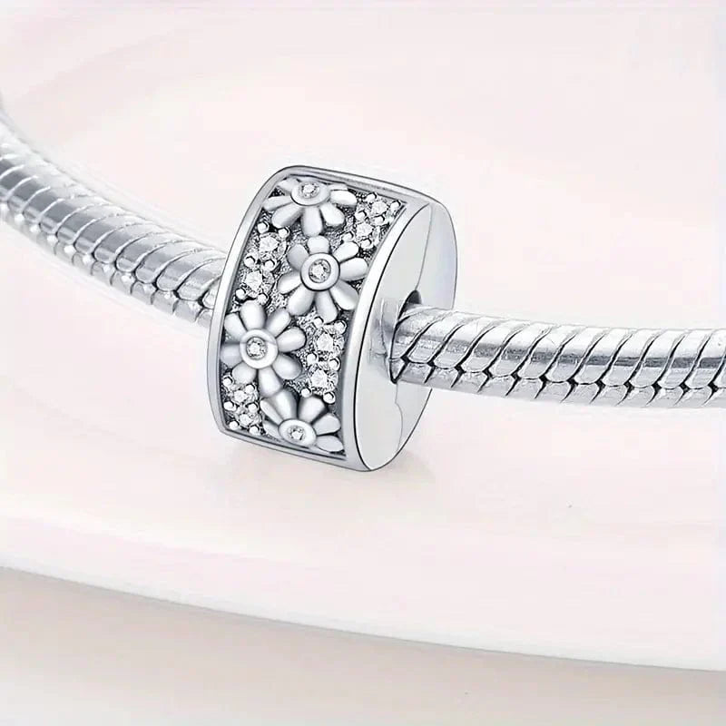 White Daisy Flower Spacer Charm